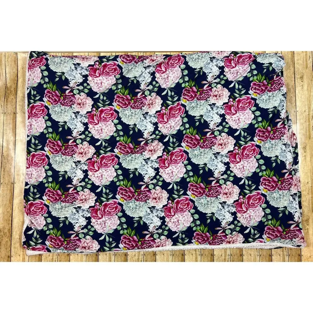 Posh Peanut Hayley Floral Luxe Plush Patoo Bamboo Blanket 60x40
